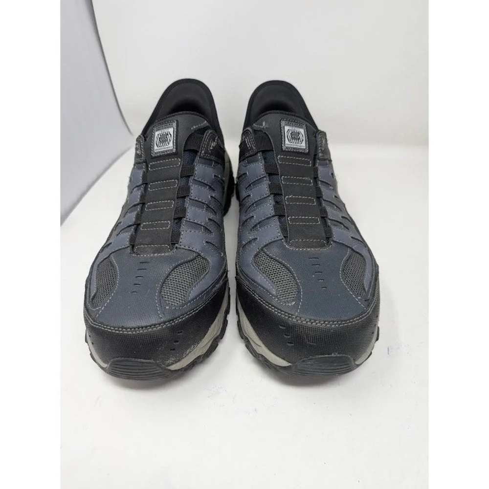 Skechers Work Hands Free Slip-ins Cankton Faison Steel Toe Shoes Men's 13 Gray